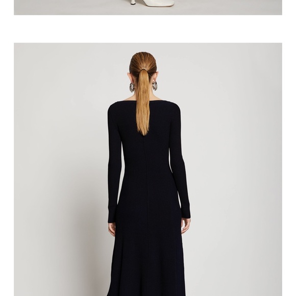 Proenza Schouler matte viscose patchwork dress - large - black/navy - Picture 3 of 8